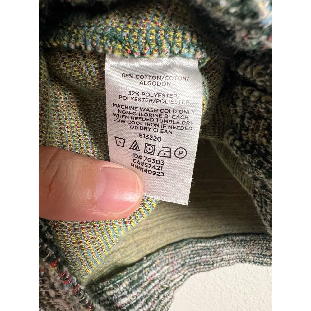 LOFT Boucle Multicolor Green Crewneck Long Sleeve Pullover Sweater Size Small - Picture 6 of 7